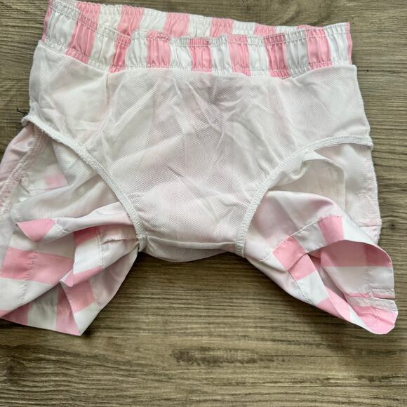 Janie & Jack Swim Boys Size 6 Striped White Pink Drawstring Pockets Summer Pool - Picture 10 of 12